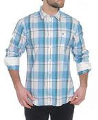 Mens Vintage Flannel Fine Brushed Cotton Shirt (2285 Salcha) Blue White Check - by Vedoneire of Ireland