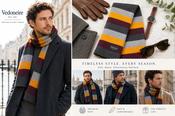 Men's Wool Stripe Scarf (3101) Grey Stripe image