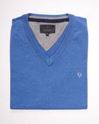 Men's Cotton V-Neck Sleeveless Jumper (4330) Blue Melange