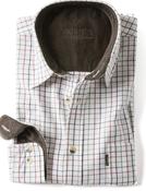 Mens Flannel Cotton Tattersall Shirt, Navy Tattersall image