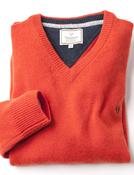 Men's Wool V-Neck Jumper (4500) Lava