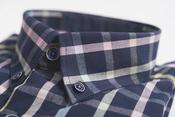 Men's Short Sleeve Cotton Shirt (2296 Ducommon) check plaid navy black pink