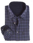Mens Flannel Cotton Tattersall Long Sleeve Shirt, Pilbara image