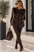 Jessie Faux Fur Gilet Brown image