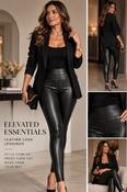 Luxe Leather Look Leggings Black