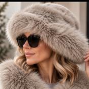 Jessie Faux Fur Hat Neutral image