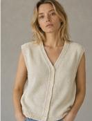 Andrea sleevless knit cardigan Cream