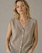 Andrea Sleevless Knit Cardigan Taupe