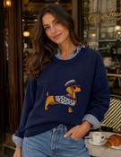 Navy / Gingham Dashound Jumper