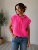 Neon Pink Sleeveless Hoodie