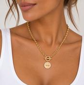 Stella Diamante Disc Necklace Personalised image