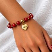Ruby Beaded Bracelet Personalised image
