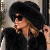 Jessie Faux Fur Hat Black image