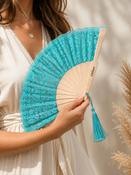 Personalised Fan Turquoise
