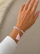 Tassel Stretch Bracelet - Pink