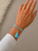 Tassel Stretch Bracelet -Sky Blue