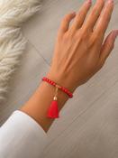 Tassel Stretch Bracelet -Red image