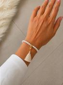 Tassel Stretch Bracelet - Pearl