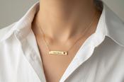 Heart Bar Necklace Personalised