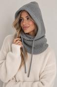 Knit Hooded Snood Grey