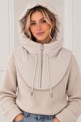 Cream Padded Hooded Snood