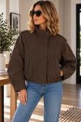 Utility Button-Up Jacket Brown image