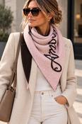 Amour Reversible Triangle Scarf – Blush Pink &amp; Chocolate image