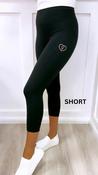 Capri Active Leggings Black / Cream Logo