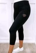 Capri Active Leggings Black / Coral Logo image