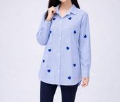 Stripe Heart Shirt Navy image
