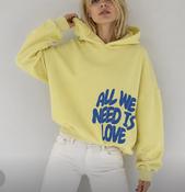 All We Need Is Love Hoodie Lemon
