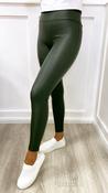 Lisa Faux Leather Leggings Olive