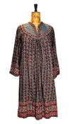 Vintage 70s Prairie Boho Cotton Dress UK 16 image