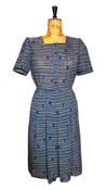Vintage 80s Blue Summer Dress UK 14