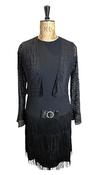 Vintage Art Deco Black Lace Bolero UK 10 -12