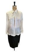 Vintage Silk Ivory Organza Blouse UK 14-16 image
