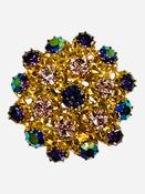 50s Vintage Circular Rhinestone Brooch image