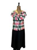 Vintage Silk Top with Layered Collar UK 10-12 image