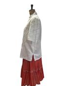 Vintage White Cotton Embroidery Top UK 16 -18 image