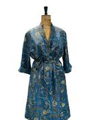 Vintage 60s Blue Housecoat  UK 16-18