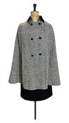 Vintage 60s Wool Houndstooth Cape One Size