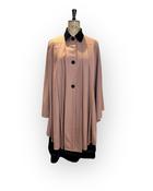 80s Vintage Wool Cape with Velvet Collar One Size