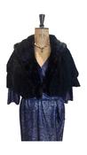 Vintage Astrakhan Black Cape One Size image