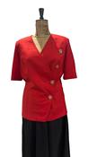 80s Vintage Red Short Sleeved Top UK 12 image