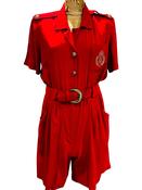 Red 80s Knee-length Jumpsuit UK 14 - 16 image