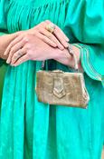 Art Deco Leather Bag with Mirror image