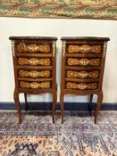 Fabulous Pair of Marquetry Inlay Bedside Lockers / Nightstands image