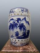 Vintage Chinese Porcelain Garden Stool – Handpainted Ceramic