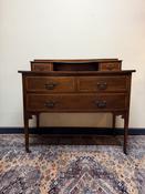 Edwardian Inlaid Mahogany Dressing Table / Chest of Drawers on Castors