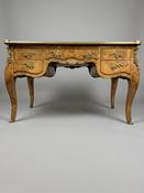 Louis XV Style Burl Walnut Writing Desk with Leather Top image